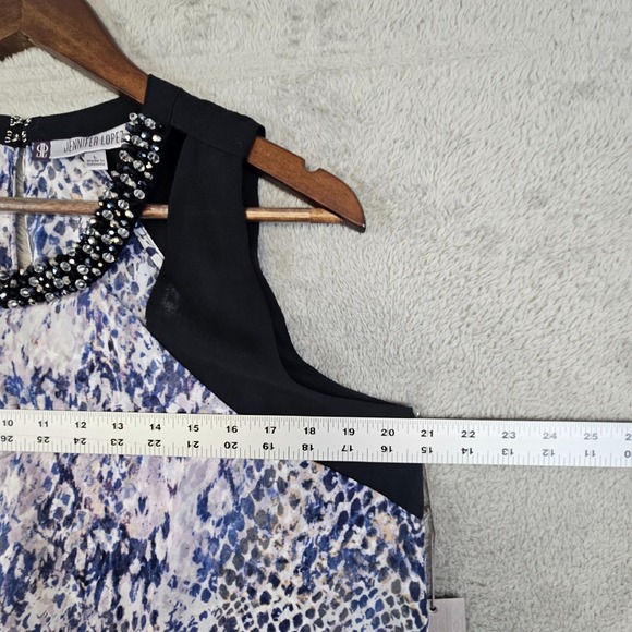 Jennifer Lopez Snakeskin Beaded Halter Top Women's Large Sleeveless Blouse Party - Picture 7 of 14